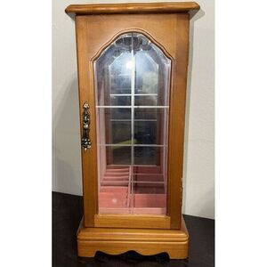 Crown Court Jewelry‎ Box Golden  Brown Wood finish.